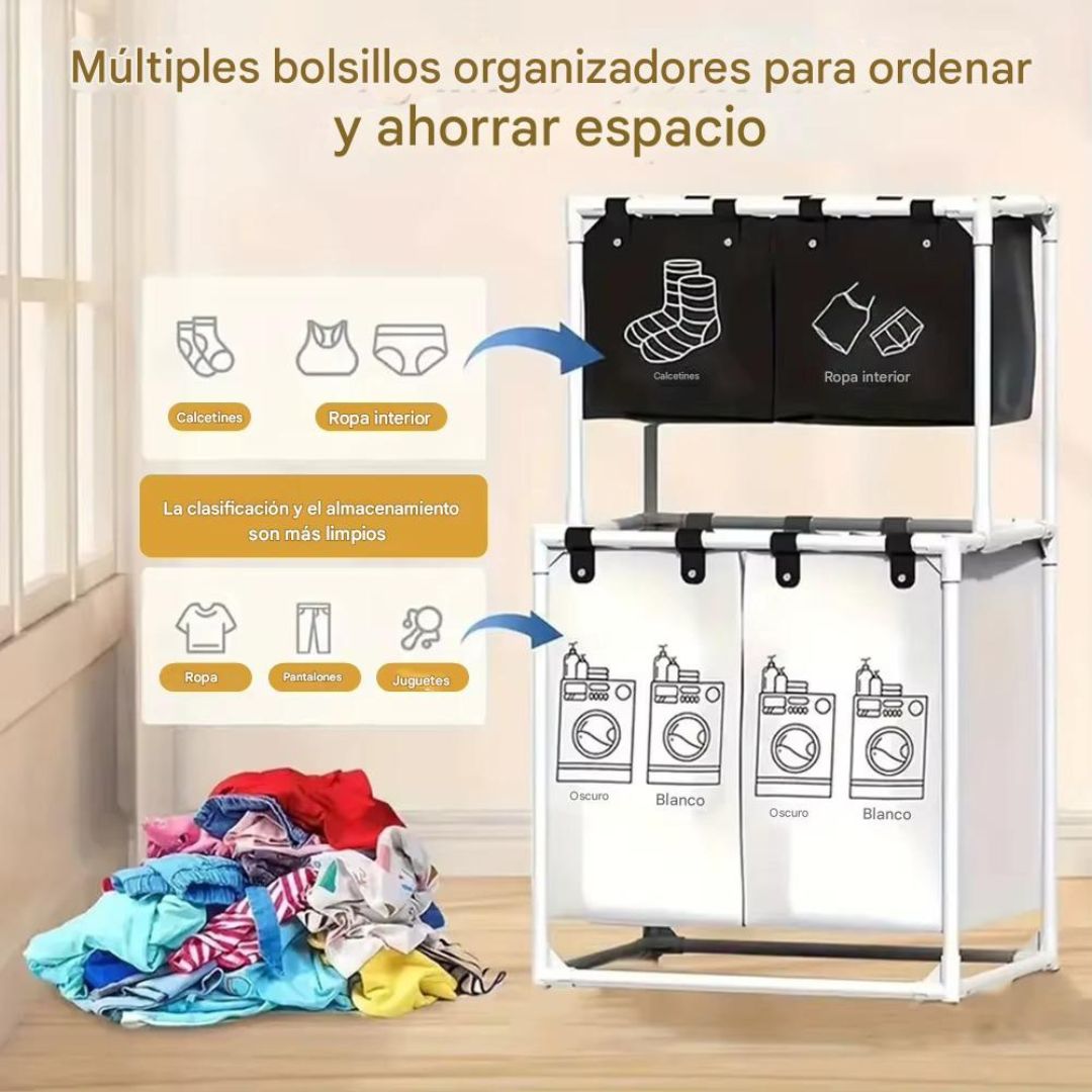 CESTA DE ROPA SUCIA CON 4 DIVISIONES