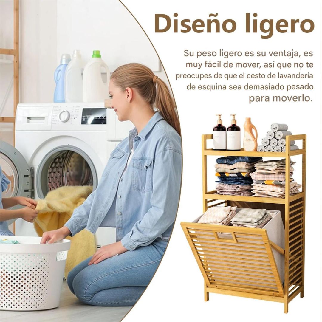 CESTA DE ROPA SUCIA DE BAMBU