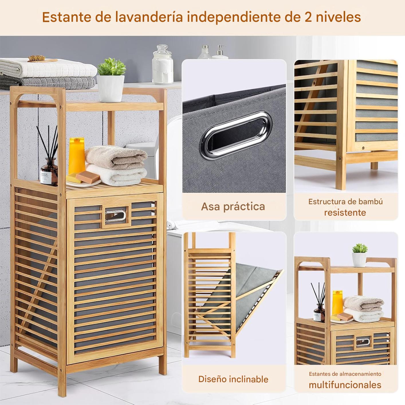 CESTA DE ROPA SUCIA DE BAMBU