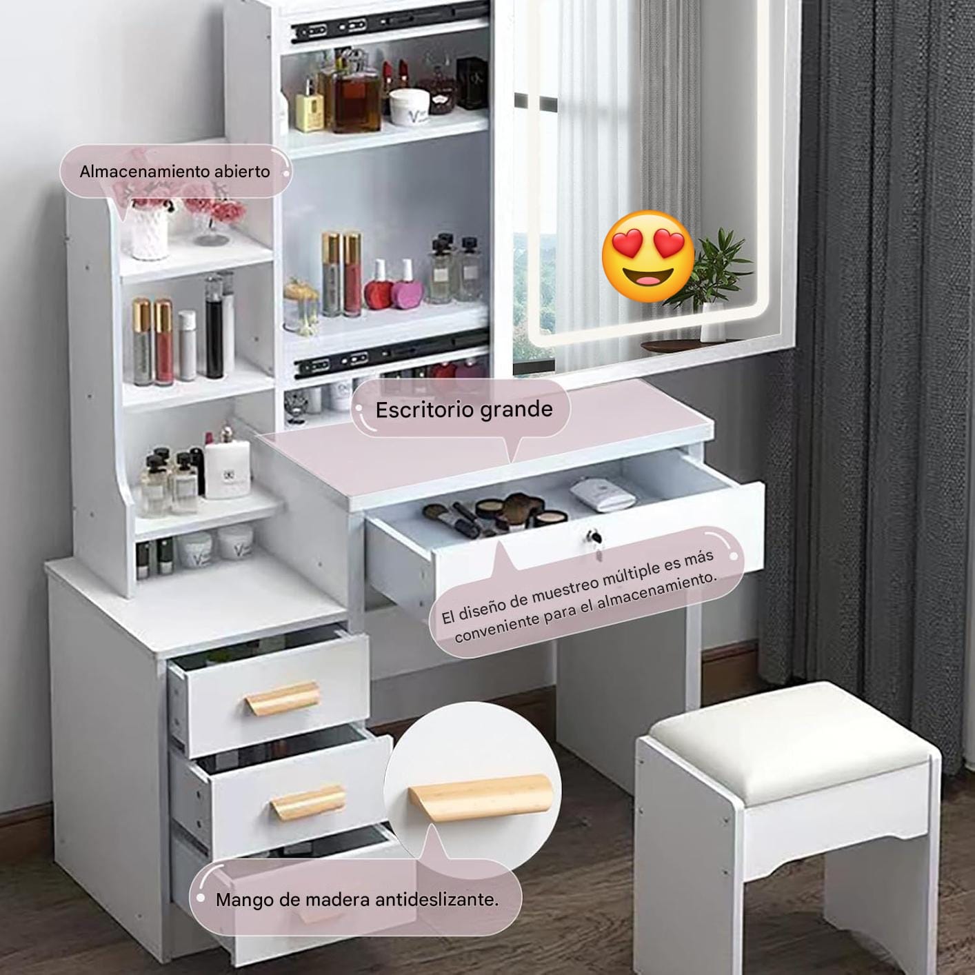 TOCADOR DE MAQUILLAJE DE LUJO