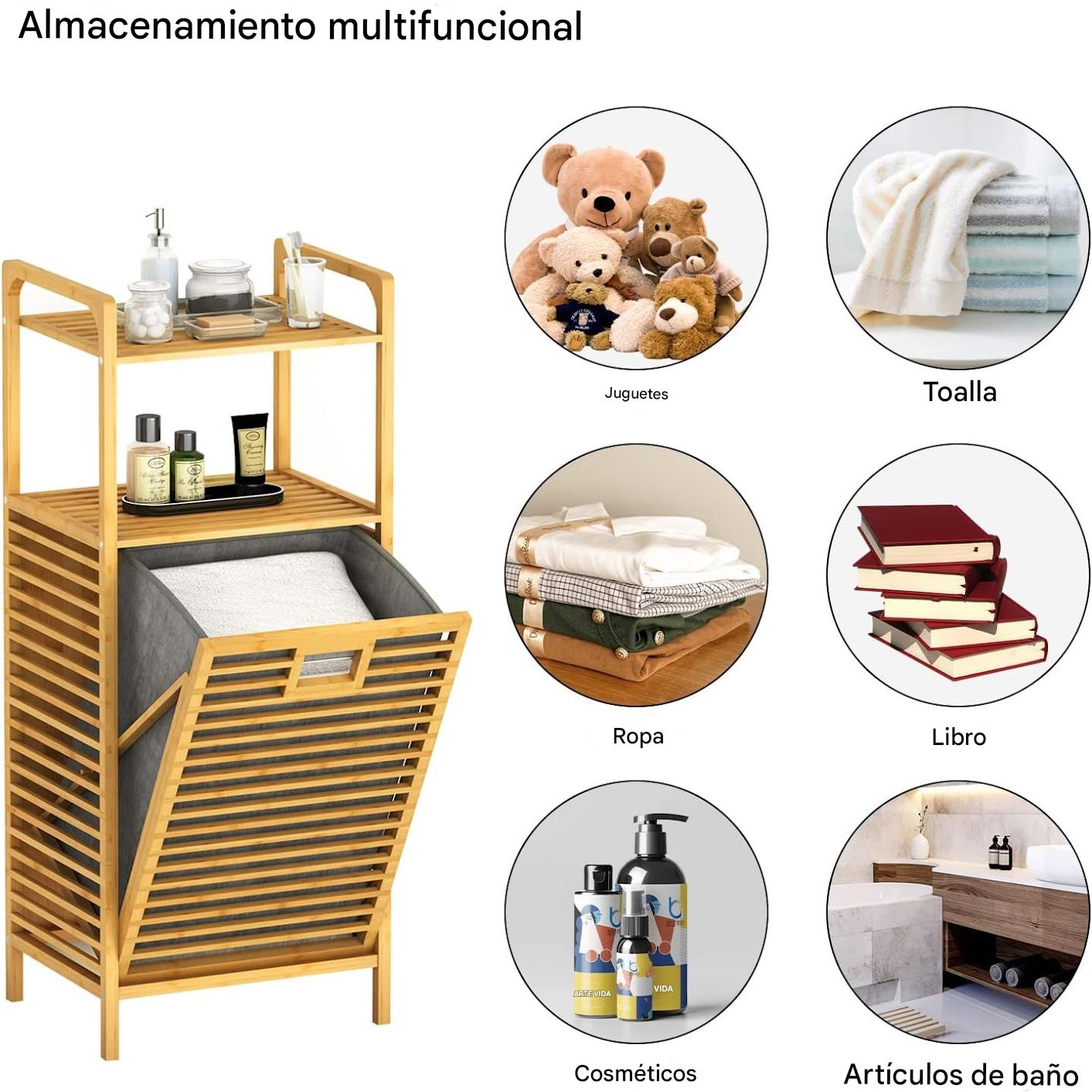 CESTA DE ROPA SUCIA DE BAMBU