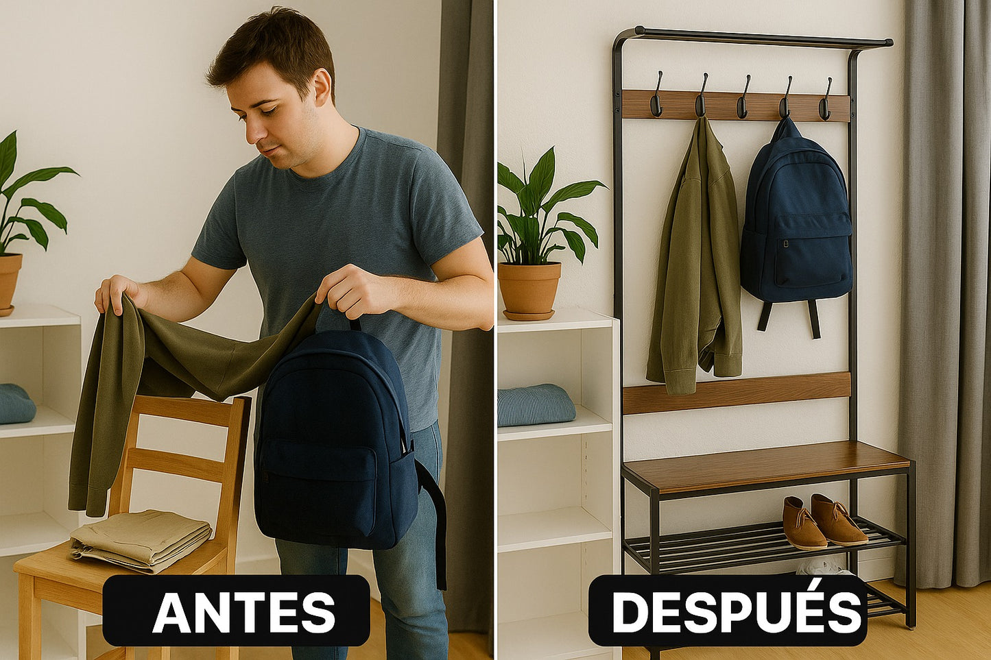 ZAPATERO PERCHERO CON ASIENTO 3 EN 1