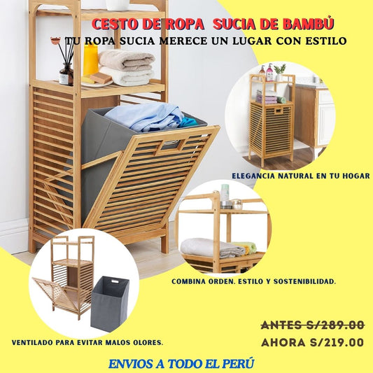CESTA DE ROPA SUCIA DE BAMBU