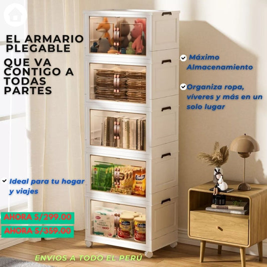 ARMARIO MODERNO PLEGABLE DE 5 PISOS