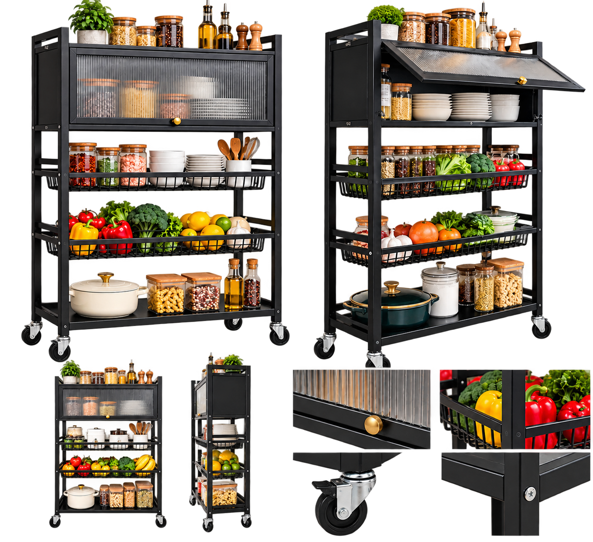 CARRITO DE COCINA CON PUERTAS