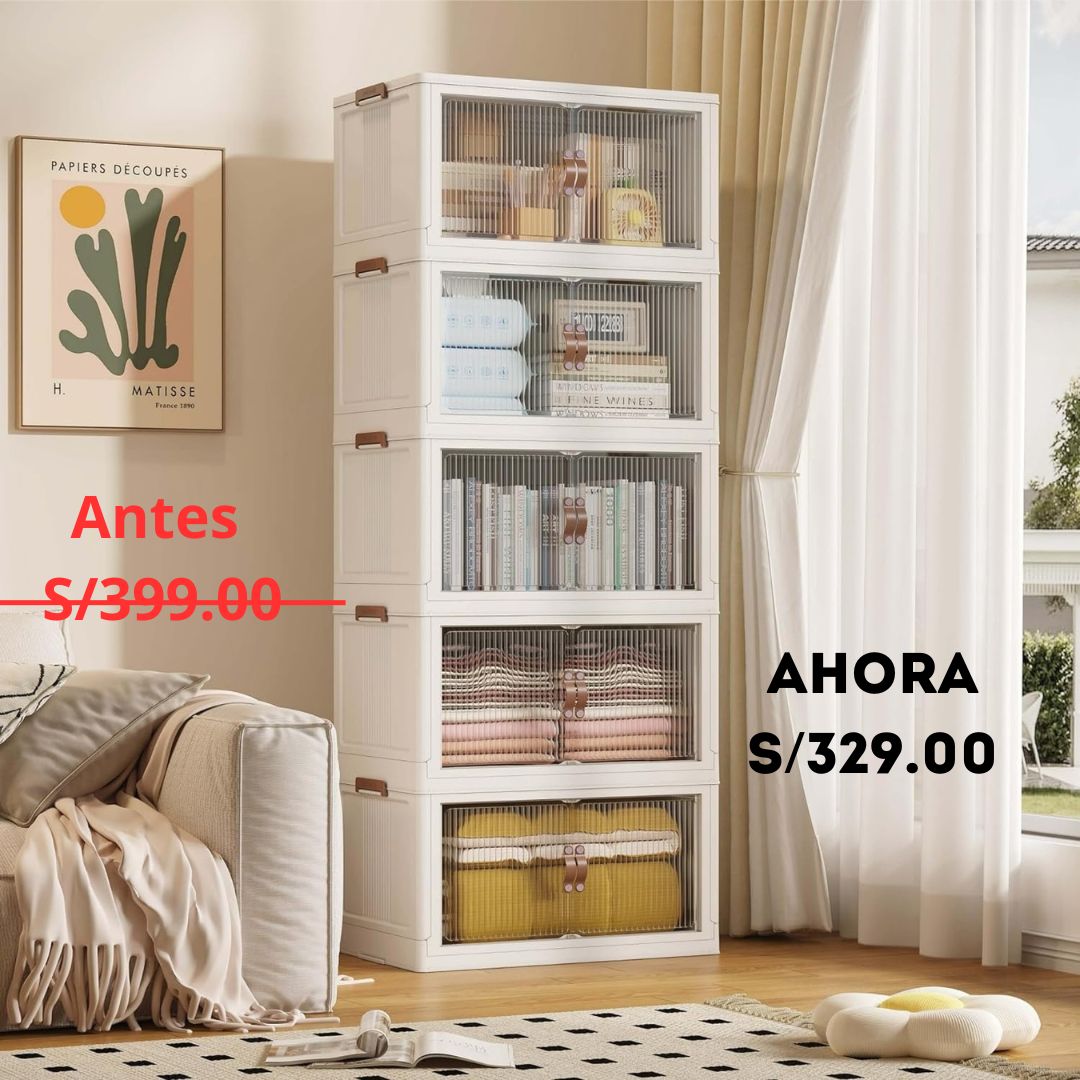 ARMARIO JUMBO PLEGABLE DE 5 PISOS CON RUEDAS