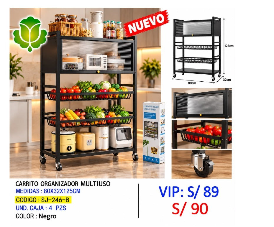 CARRITO DE COCINA CON PUERTAS